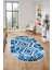 Modern Tasarım Etnik Desen Dijital Kaymaz Yıkanabilir Oval Yolluk Salon Halısı, O-Etnik-09-Mavi, 4