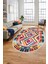Modern Tasarım Etnik Desen Dijital Kaymaz Yıkanabilir Oval Yolluk Salon Halısı, O-Etnik-09-Renkli, 2
