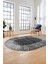 Dijital Kaymaz Yıkanabilir Yeni Etnik Desen Oval Yolluk Mutfak Salon Halısı, O-Etnik-16-Gri, 4