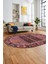 Dijital Baskılı Kaymaz Yıkanabilir Etnik Desen Oval Yolluk Mutfak Salon Halısı, O-Etnik-11-Pembe, 2