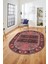 Dijital Baskılı Kaymaz Yıkanabilir Etnik Desen Oval Yolluk Mutfak Salon Halısı, O-Etnik-11-Pembe, 5
