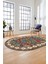 Sade Etnik Desen Kaymaz Yıkanabilir Oval Yolluk Mutfak Salon Koridor Halısı, O-Etnik-19-Renkli, 3