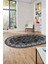 Sade Etnik Desen Kaymaz Yıkanabilir Oval Yolluk Mutfak Salon Koridor Halısı, O-Etnik-19-Gri, 1