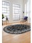 Sade Etnik Desen Kaymaz Yıkanabilir Oval Yolluk Mutfak Salon Koridor Halısı, O-Etnik-19-Gri, 3