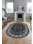 Sade Etnik Desen Kaymaz Yıkanabilir Oval Yolluk Mutfak Salon Koridor Halısı, O-Etnik-19-Gri, 4