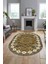 Sade Etnik Desen Kaymaz Yıkanabilir Oval Yolluk Mutfak Salon Koridor Halısı, O-Etnik-19-Sarı, 4