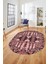 Şık Etnik Desen Kaymaz Yıkanabilir Oval Yolluk Mutfak Salon Koridor Halısı, O-Etnik-20-Pembe, 2