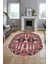 Şık Etnik Desen Kaymaz Yıkanabilir Oval Yolluk Mutfak Salon Koridor Halısı, O-Etnik-20-Pembe, 4