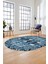 Şık Etnik Desen Kaymaz Yıkanabilir Oval Yolluk Mutfak Salon Koridor Halısı, O-Etnik-20-Mavi, 3