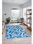 Modern Tasarım Etnik Desenli Dijital Kaymaz Yıkanabilir Yolluk Salon Halısı, Etnik-09-Mavi 4