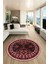 Dijital Kaymaz Yıkanabilir Etnik Desen Yuvarlak Mutfak Salon Halısı, Y-Etnik-03-Pembe, 1