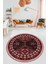 Dijital Kaymaz Yıkanabilir Etnik Desen Yuvarlak Mutfak Salon Halısı, Y-Etnik-03-Pembe, 3