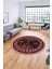Dijital Kaymaz Yıkanabilir Etnik Desen Yuvarlak Mutfak Salon Halısı, Y-Etnik-03-Pembe, 4