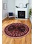 Dijital Kaymaz Yıkanabilir Etnik Desen Yuvarlak Mutfak Salon Halısı, Y-Etnik-03-Pembe, 5