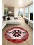 Etnik Desenli Dijital Kaymaz Yıkanabilir Yuvarlak Mutfak Salon Halısı, Y-Etnik-05-Bordo, 1