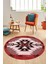 Etnik Desenli Dijital Kaymaz Yıkanabilir Yuvarlak Mutfak Salon Halısı, Y-Etnik-05-Bordo, 2