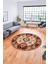Etnik Klasik Desenli Dijital Kaymaz Yıkanabilir Yuvarlak Salon Halısı, Y-Etnik-07-Bej, 3