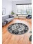 Etnik Klasik Desenli Dijital Kaymaz Yıkanabilir Yuvarlak Salon Halısı, Y-Etnik-07-Gri, 3
