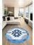 Etnik Desenli Dijital Kaymaz Yıkanabilir Yuvarlak Mutfak Salon Halısı, Y-Etnik-05-Mavi, 1