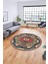 Şık Etnik Desenli Dijital Kaymaz Yıkanabilir Yuvarlak Mutfak Salon Halısı, Y-Etnik-10-Renkli, 1