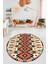 Renkli Etnik Desenli Dijital Kaymaz Yıkanabilir Yuvarlak Mutfak Salon Halısı, Y-Etnik-06-Renkli, 2