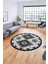 Dijital Kaymaz Yıkanabilir Etnik Desenli Yuvarlak Mutfak Salon Halısı, Y-Etnik-02-Gri, 5