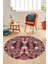 Şık Etnik Desen Kaymaz Yıkanabilir Yuvarlak Mutfak Salon Koridor Halısı, Y-Etnik-20-Pembe, 4