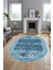 Yeni Tasarım Etnik Desenli Yıkanabilir Oval Yolluk Mutfak Salon Koridor Halısı, O-Etnik-17-Mavi, 5