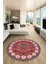 Sade Etnik Desen Kaymaz Yıkanabilir Yuvarlak Mutfak Salon Koridor Halısı, Y-Etnik-19-Kırmızı, 3