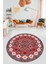 Sade Etnik Desen Kaymaz Yıkanabilir Yuvarlak Mutfak Salon Koridor Halısı, Y-Etnik-19-Kırmızı, 5
