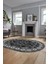 Sade Etnik Desen Kaymaz Yıkanabilir Oval Yolluk Mutfak Salon Koridor Halısı, O-Etnik-19-Gri, 5
