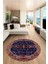 Yeni Tasarım Etnik Desenli Yıkanabilir Yuvarlak Mutfak Salon Koridor Halısı, Y-Etnik-17-Lacivert, 4