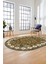 Sade Etnik Desen Kaymaz Yıkanabilir Oval Yolluk Mutfak Salon Koridor Halısı, O-Etnik-19-Sarı, 3