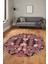 Şık Etnik Desen Kaymaz Yıkanabilir Yuvarlak Mutfak Salon Koridor Halısı, Y-Etnik-20-Pembe, 1