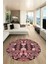 Şık Etnik Desen Kaymaz Yıkanabilir Yuvarlak Mutfak Salon Koridor Halısı, Y-Etnik-20-Pembe, 3