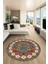Sade Etnik Desen Kaymaz Yıkanabilir Yuvarlak Mutfak Salon Koridor Halısı, Y-Etnik-19-Renkli, 3