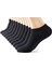 Unisex 10 Çift Siyah Premium Pamuklu Kısa Patik Çorap 1