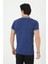 Erkek Yakalı Slim Fit Baskılı T-Shirt - Mavi 2