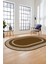 Dijital Kaymaz Yıkanabilir Çerçeveli Şık Tasarım Oval Mutfak Salon Halısı, O-Çerçeveli-03-Kahve, 2