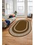 Dijital Kaymaz Yıkanabilir Çerçeveli Şık Tasarım Oval Mutfak Salon Halısı, O-Çerçeveli-03-Kahve, 5