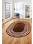 Dijital Kaymaz Yıkanabilir Çerçeveli Yolluk Mutfak Oval Salon Halısı, O-Çerçeveli-08-Kahve, 1