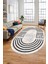 Yeni Tarz Çerçeve Desen Modern Yıkanabilir Yolluk Mutfak Oval Salon Halısı, O-Çerçeveli-15-Krem, 3