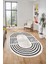 Yeni Tarz Çerçeve Desen Modern Yıkanabilir Yolluk Mutfak Oval Salon Halısı, O-Çerçeveli-15-Krem, 5