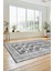 Etnik Çerçeve Desenli Modern Yıkanabilir Yolluk Mutfak Salon Halısı Çerçeveli-20-Gri 4