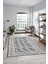Etnik Çerçeve Desenli Modern Yıkanabilir Yolluk Mutfak Salon Halısı Çerçeveli-20-Gri 5