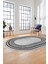 Dijital Kaymaz Yıkanabilir Çerçeveli Yolluk Mutfak Oval Salon Halısı, O-Çerçeveli-08-Gri, 2