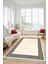 Mermer Çerçeve Desenli Modern Yıkanabilir Yolluk Mutfak Salon Halısı, Çerçeveli-17-Krem, 1