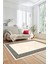 Mermer Çerçeve Desenli Modern Yıkanabilir Yolluk Mutfak Salon Halısı, Çerçeveli-17-Krem, 2