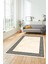 Mermer Çerçeve Desenli Modern Yıkanabilir Yolluk Mutfak Salon Halısı, Çerçeveli-17-Krem, 3