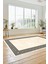 Mermer Çerçeve Desenli Modern Yıkanabilir Yolluk Mutfak Salon Halısı, Çerçeveli-17-Krem, 4